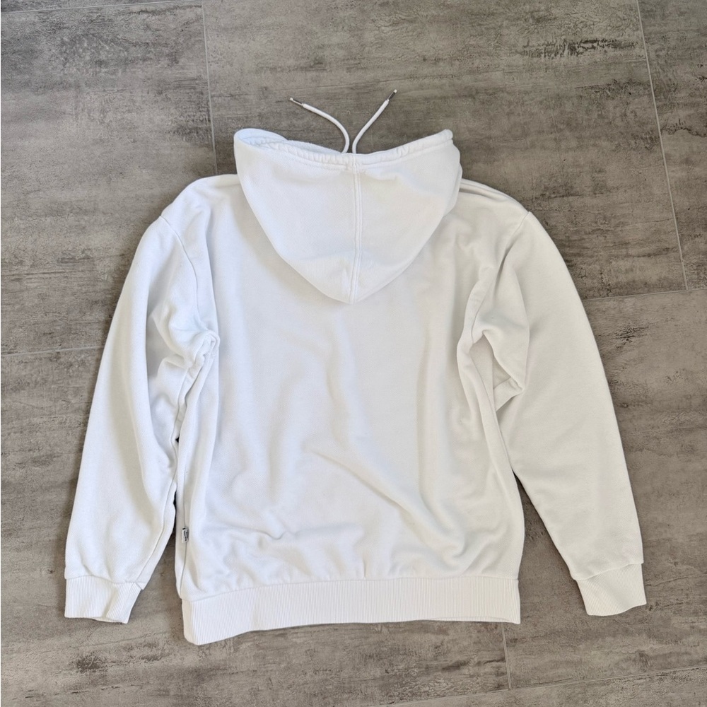 Puma Womens White Logo Hoodie Sweatshirt Casual Comfort Size XS - Picture 2 of 13